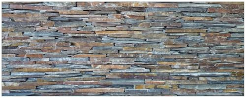 Wallario Küchenrückwand selbstklebend 115 x 50 cm, Motiv: Natursteinmauer in grau braun | Spritzschutz abwischbar & pflegeleicht