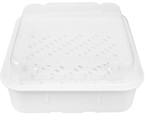 Garneck Vaporera de Microondas Doble para Cocinar al Vapor Alimentos y Verduras Estuche Plástico Resistente y Reutilizable para Cocina Diaria
