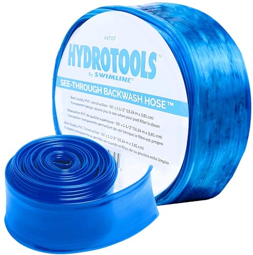 Swimline HYDROTOOLS 87072 Transparenter knickfreier Rückspülschlauch für Schwimmbäder, Poolschlauch, strapazierfähig, chemikalienbeständig, vielseitig, knickfrei, flach auslegen, UV-beständig,