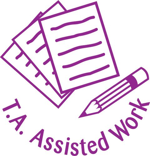 T.A. assisted work Self inking teacher reward stamp X12032