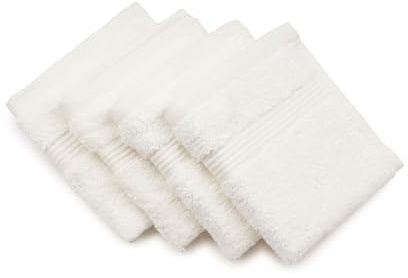 Gözze - New York Faceloths, Set of 4, Soft and Absorbent, 100% Cotton, 30 x 30 cm - Nature
