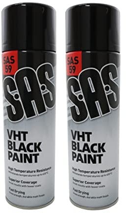(2 x Tins) 500ml SAS59 VHT High Temperature Black Paint
