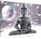 Runa Art Bouddha Feng Shui Peinture Tableau Salon XXL Gris Rose Zen 120 x 80 cm 3 Parties Decoration Murale 501031c