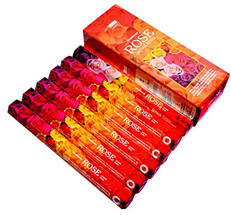 Boîte de 6/Lot 120 Bâtons Total Rose Darshan Qualité d'encens Parfum à partir de Inde
