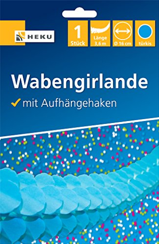 Heku 600-00 Girlande 3,6m ø10cm Wabengirlande (türkis)