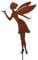 EllasDekokrempel Gartenstecker Edelrost 17x26cm Elfe Stab L52cm, naturrost