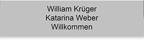 Personalisierte PVC Briefkastenschild mit selbstklebender Rückseite – 10 x 2,5 cm – Lasergravur – 20 Farben verfügbar (Mattgrau)
