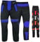 Motorradhose Herren mit 2CE Protektoren - Winddicht Biker Quad textil Hosen - Wash- & Abnehmbar Thermo-Futter, Kombi-Reißverschluss, Elastischer Bund - aus 4 Schichten & 2 Zipper Taschen Blau - 60