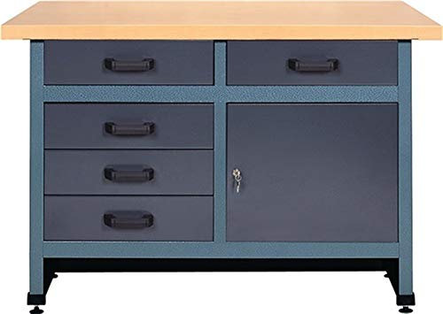 Küpper Standardwerkbank Werktisch 1200 x 600 x 840 mm 5 Schubladen Flügeltür anthrazit