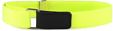 Ladeheid Kinder Gürtel Ohne Schnalle Elastischer Kindergürtel für Jungen und Mädchen 0-15 Jahre 32-90 cm P15 (Neon Gelb/Schwarz, 5-12 Jahre)