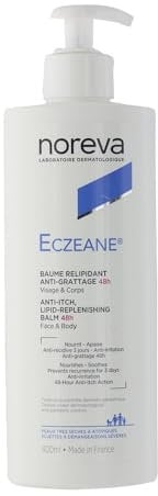 Noreva - Eczeane - Baume Relipidant Anti-Grattage - Nourrit, Réduit les Démangeaisons - Peaux Très Sèches, Sujettes à l'Eczéma - Fabrication Française - 400ml