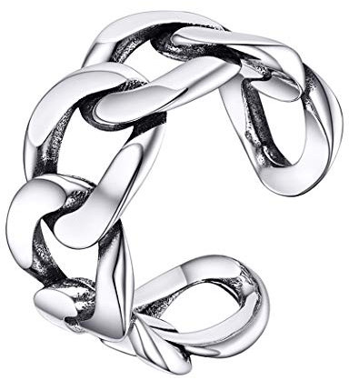 PROSILVER Anello Regolabile Donna Argento 925 Hip Hop Larghezza 8,5mm, Anelli Hip Hop Uomo