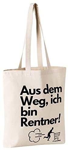 FremiBag Rentner Tasche | Stofftasche zum Einkaufen | Geschenk für Vatertag | Geschenkidee Opa | Vatertagsgeschenk | Geschenk für Vater | Geschenkidee Vatertag
