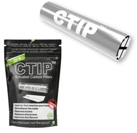 25-200 Stück CTIP Aktivkohlefilter ø 6-7mm konisch Aluminium Filter + Joint Tube und 1/5 Sticker (25)