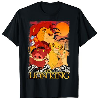 Disney Lion King Happy Group Shot Sunset Vintage Poster T-Shirt
