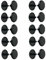 cyclingcolors 20x Cache Trou Plastique Universel 12mm x 2.5mm cruciforme Capuchon Protection Meuble Table Placard étagère (Noir)