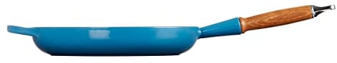 Le Creuset Signature Cast Iron Frying Pan With Wooden Handle 28cm Marseille Blue