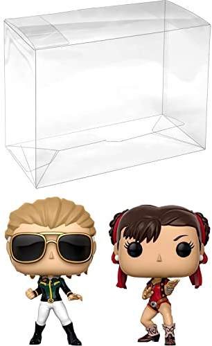 C a p t a i n M a r v e l & C h u n -L i (Hot Topic Exc): P o p ! Vinyl-Figurenpaket mit 1 kompatiblen Schutzfolien (23978 - B)