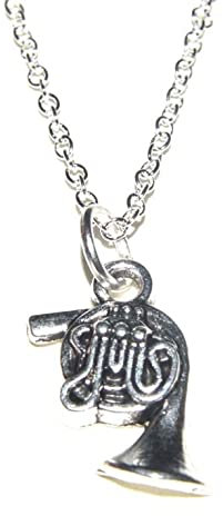 Lifestyle Schmuck Saxophon Anhänger mit Silber Kette 45cm