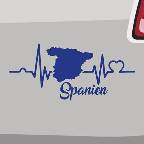 Herzschlag Spanien Aufkleber 6 Größen 21 Farben Barcelona Madrid Spain Mallorca