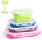 Virklyee Faltbare Frischhalteboxen 4 PCS Faltbare Frischhaltedosen Brotdosen aus Silikon Faltbare Silikon Brotbox Faltbare leicht zu reinigen, leicht zu tragen (Colour o2)