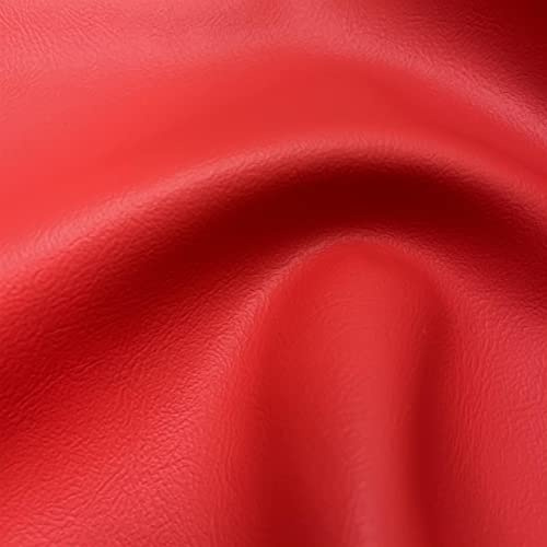 Fire Retardant Faux Leather Thick Leatherette Vehicle Restoration Sofa Upholstery Fabric - Suitable for Domestic and Commercial use - Red - 20 Metres