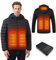 Veste Chauffante Homme,Veste Chauffante électrique Veste Chauffant USB Vêtements Chauffant électrique Hiver ChLéger Manteau Doudoune Veste Capuche,Hommes noirs,M