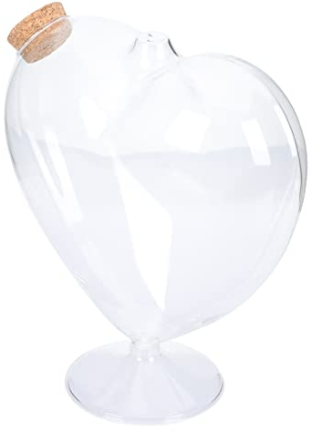 Pots De Coeur Pot de Coeur Pot de Sable de - Petits Bocaux en Verre Liège- Minuscules Bouteilles de Transparentes Pots de Sorts pour De Paysage Transparent