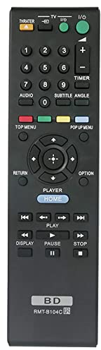 VINABTY RMT-B104C Fernbedienung ersetzen Passend für Sony Blu-ray Disc Player BDP‑S350 BDP‑S360 BDP‑S370 BDP‑S380 BDP‑S470 BDP‑S480 BDP-S270 BDP-S380 BDP-S470 BDP-S300 BDP-S350 BDP‑S490