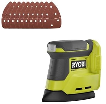 Confezione RYOBI - Levigatrice triangolare RPS18-0 - 18V OnePlus - senza batteria e caricabatterie - Set di 10 fogli abr