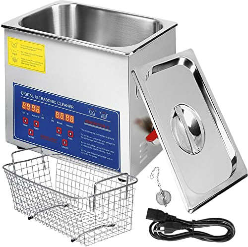 10L Ultrasonic Cleaner with Heater and Timer, 240W Stainless Steel Ultrasonic Cleaning Machine, Professional Ultrasonic Parts Cleaner Ultrasound Cleaning Machine for Lab Tools Auto Parts