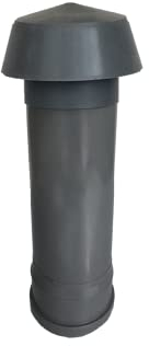 Drainagelüfter/Dachlüfter mit Muffenrohr passend für alle HT- und KG-Rohre, Dachentlüftung, Abluft, PVC, DN 70, DN 75, DN 100, DN 110, Gummidichtung (DN 70 / DN 75)