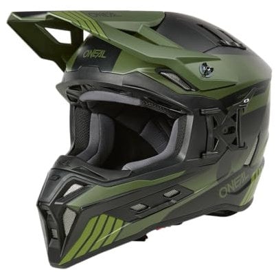 O'NEAL | Motocross-Helm | MX Enduro | ABS-Schale, Konfort-Innenfutter, Lüftungsöffnungen für optimale Belüftung & Kühlung | EX-SRS Helmet HITCH V.24 | Erwachsene | Schwarz Olive | Größe XXL