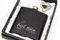 Engraved Hip Flask Gift Set, 6oz, Black/Silver, Personalized Design Options, Funnel Included (Minimalist, 6oz Black)