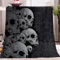 Kuscheldecke 220x240 Totenkopf schwarzes Muster 3D Druck Weichen Kuscheldecke Flauschig Fleecedecke als Sofadecke Tagesdecke Couchdecke für Mädchen Jungen