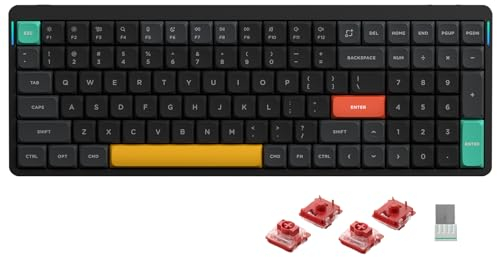 nuphy Air96 V2 Mechanische Tastatur Kabellos mit niedrigem Profil,100 Tasten RGB Hot-Swap Tastatur unterstützt 2.4GHz Wireless/Bluetooth/USB-C für PC/Laptop/Windows/Mac-Black Gateron Cowberry Switch