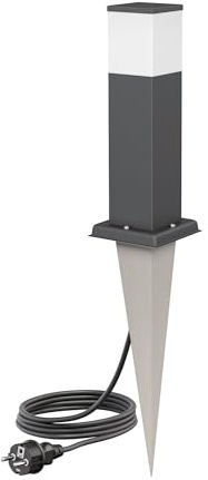 ledscom.de Pollerleuchte POLLY mit Erdspieß und 2m Kabel für außen, 35cm, anthrazit, G9 Fassung