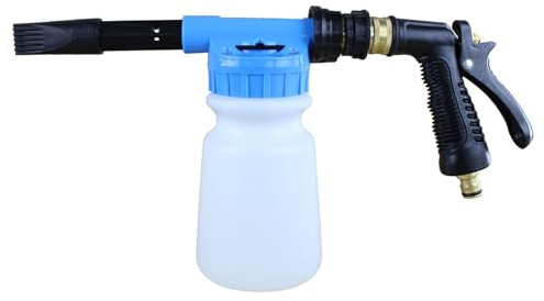 ALLOMN Snow Foam Schaumpistole Autowäsche, Schaumsprüher Auto Schaumlanze Druckluft Reinigungspistole Hochdruckwasserpistolen für Autos Motorräder, 5 Stufen des Wasserdrucks 1 Liter Schaumstoffflasche