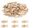 RISF 120 Stück Holzfisch Kommunion Deko, Konfetti Fisch Taufdeko, Firmung Tischdeko Kommunion, Tischdeko Konfirmation Deko Fische, Junge Mädchen Taufe Streudeko