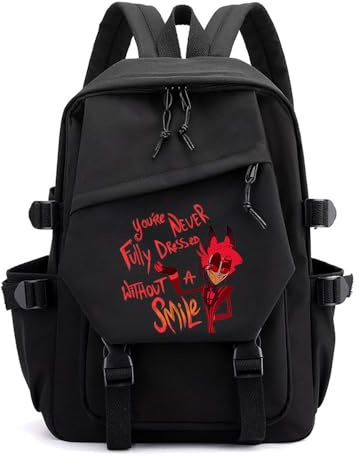 LKY STAR Anime Hazbin Hotel Schultaschen Junge Mädchen Daypacks Angel Dust/Alastor Rucksack Casual Schulranzen