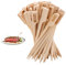 500 palillos de temperatura de carne, pinchos de madera, marcadores de carne, pinchos planos, palillos de dientes de cóctel, accesorios de carne para barbacoa, parrilla, frutas, asar, fiesta, cóctel