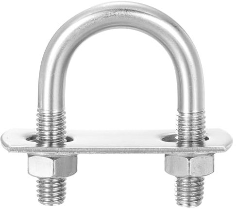 sourcing map Round U-Bolts, 4 Sets 27mm(1.06) Inner Width 52mm Length M8 304 Stainless Steel U Clamp Bolt with Nuts and Plates, for Boat Trailer