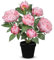 Oairse Pivoines artificielles en pot réaliste en soie pour décoration d'intérieur, pivoines roses artificielles avec pot blanc, décoration florale pour mariage, salon, chambre à coucher, bureau