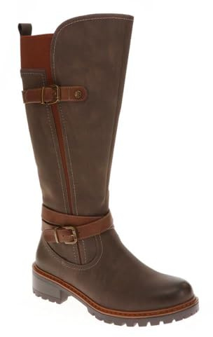 Pavers Dual-Buckle Long Boots - Khaki Size 6