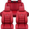 GaRcan Auto Autositzbezüge Set für Suzuki Swift Jimny Vitara Swift Grand Vitara 2000-2024, Leder Sitzbezüge Sets Sitzbezug Wasserdichtes Vorne Und Hinten Schonbezüge Zubehör,C/Red