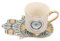 Cabilock Niedliches Vintage-tassenset 1 Set Aus Keramik-kaffeetasse Und Untertasse Augenmuster-design Trendige Und Stilvolle Teetasse Für Zuhause