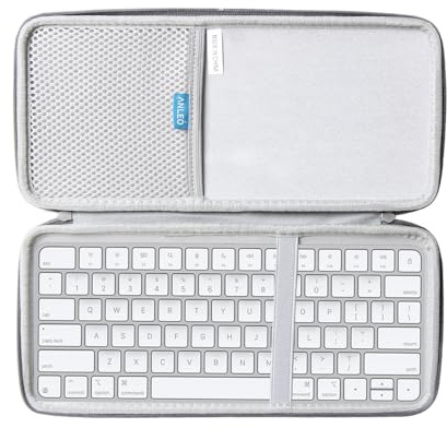 Anleo Hard Travel Case for Apple Magic Keyboard MLA22LL/A + Trackpad 2 MJ2R2LL/A + Mouse Bluetooth (Gray, Nylon)