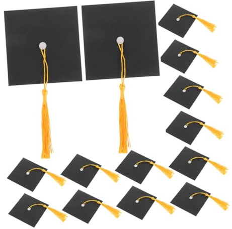 ABOOFAN 50set Doctor Hat Candy Decorations for Graduation Mini Cap Toppers for Cake Bottle and Table Decorations