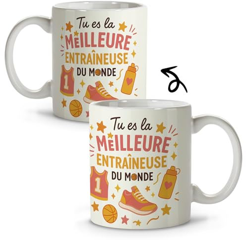 LolaPix Cadeau Meilleur Coach. Mug Rigolo. Merci Coach. Tasse Basketball Sport Basket. Cadeau Sportif. 330ml Mug Basketball Entraîneuse