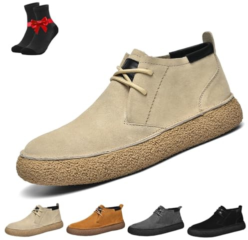 Botas Chukka for Hombre, Botas Chukka de Ante con Cordones for el Desierto, Zapatos Vintage de Ante for Hombre, Botines Casuales de Negocios